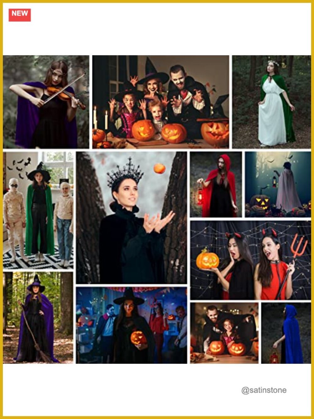 Velvet Hooded Cloak Full Length Cape Wizard Robe Cosplay Costume - Picture 5 of 5